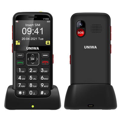 Yaşlılar için UNIWA V1000 Cep telefonu 2.31''lik ekran 64MB RAM 0.3MP Kamera SOS fonksiyonu ile