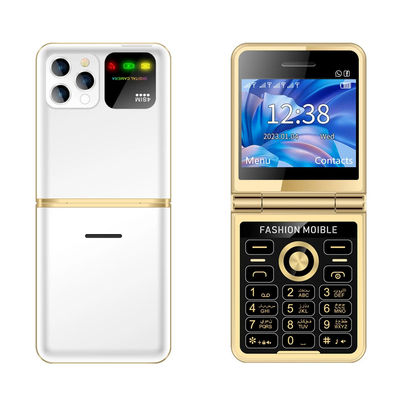 Dört SIM Dönerli Bluetooth LED Fener Süper İnce Özellik Telefon P20 Katlanabilir 2.4'' HD Ekran