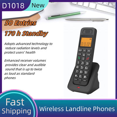 D1018 Düşük Radyasyonlu LCD Kablosuz Sabit Telefon, Ofis veya Ev için Elsiz Arama Fonksiyonu Yüksekliği yaklaşık 21cm/8.27inç