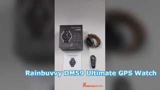 Rainbuvvy DM59 GPS Akıllı Saat 1.43 '' Çevrimdışı Haritalı AMOLED 5ATM Su Geçirmez 500mAh levati